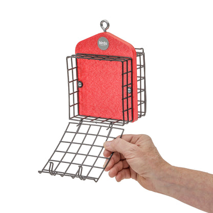 Suet Feeder for Two Cakes in Red Recycled Plastic - Birds Choice