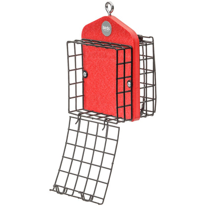 Suet Feeder for Two Cakes in Red Recycled Plastic - Birds Choice