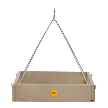 Hanging Platform Bird Feeder in Taupe Recycled Plastic Large