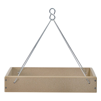 Hanging Platform Bird Feeder in Taupe Recycled Plastic Large