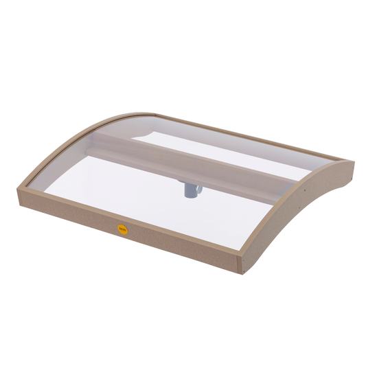 Pole Topper for Platform Bird Feeder to Protect from Weather in Taupe Recycled Plastic