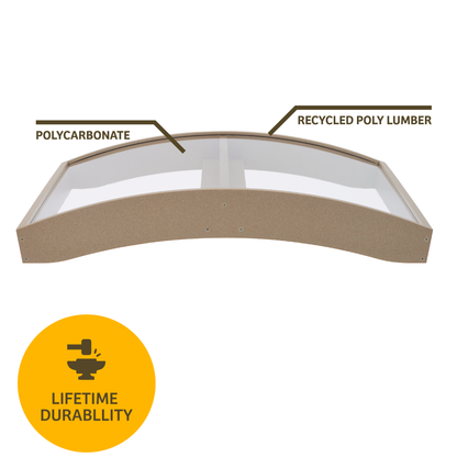 Pole Topper for Platform Bird Feeder to Protect from Weather in Taupe Recycled Plastic