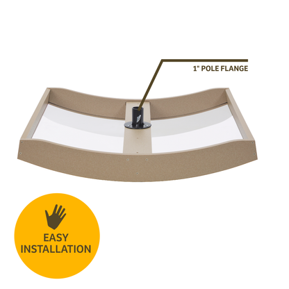 Pole Topper for Platform Bird Feeder to Protect from Weather in Taupe Recycled Plastic