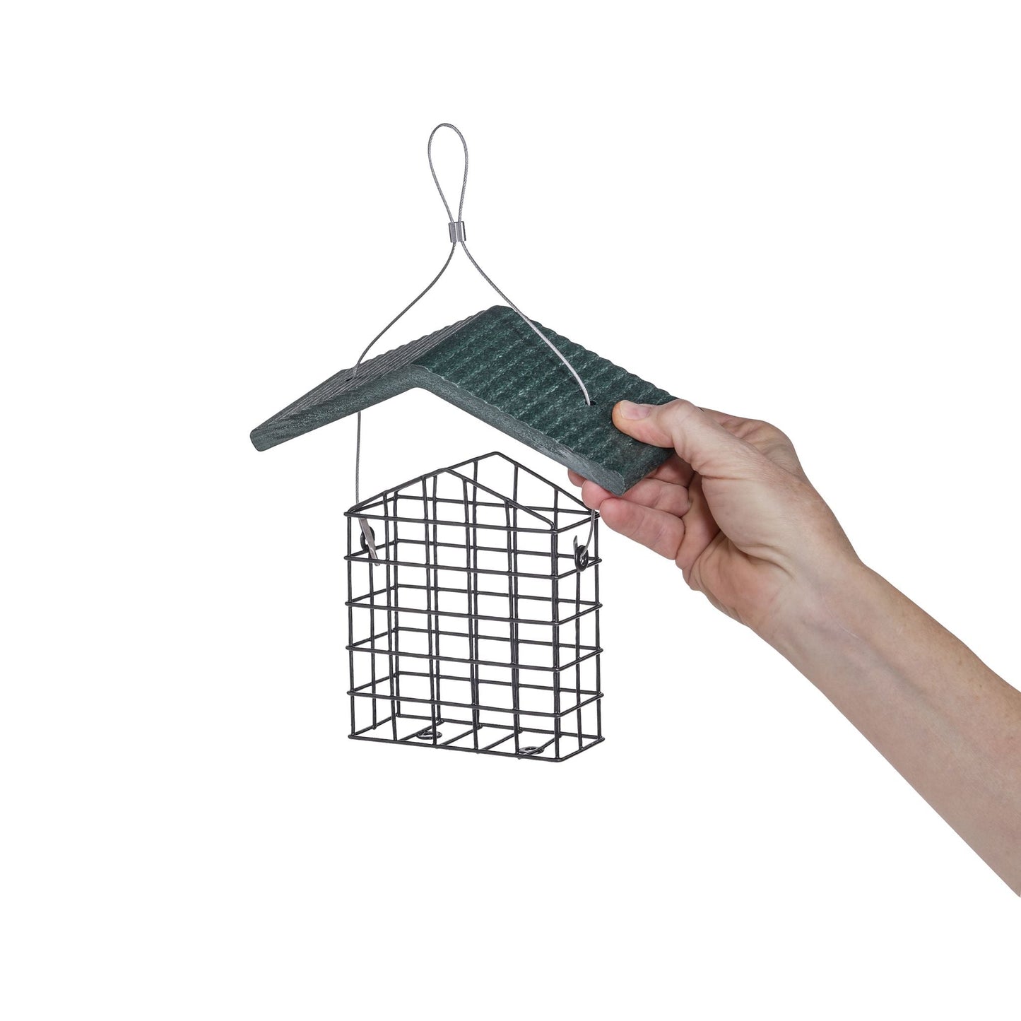 Single Suet Feeder with Recycled Evergreen Roof - Birds Choice