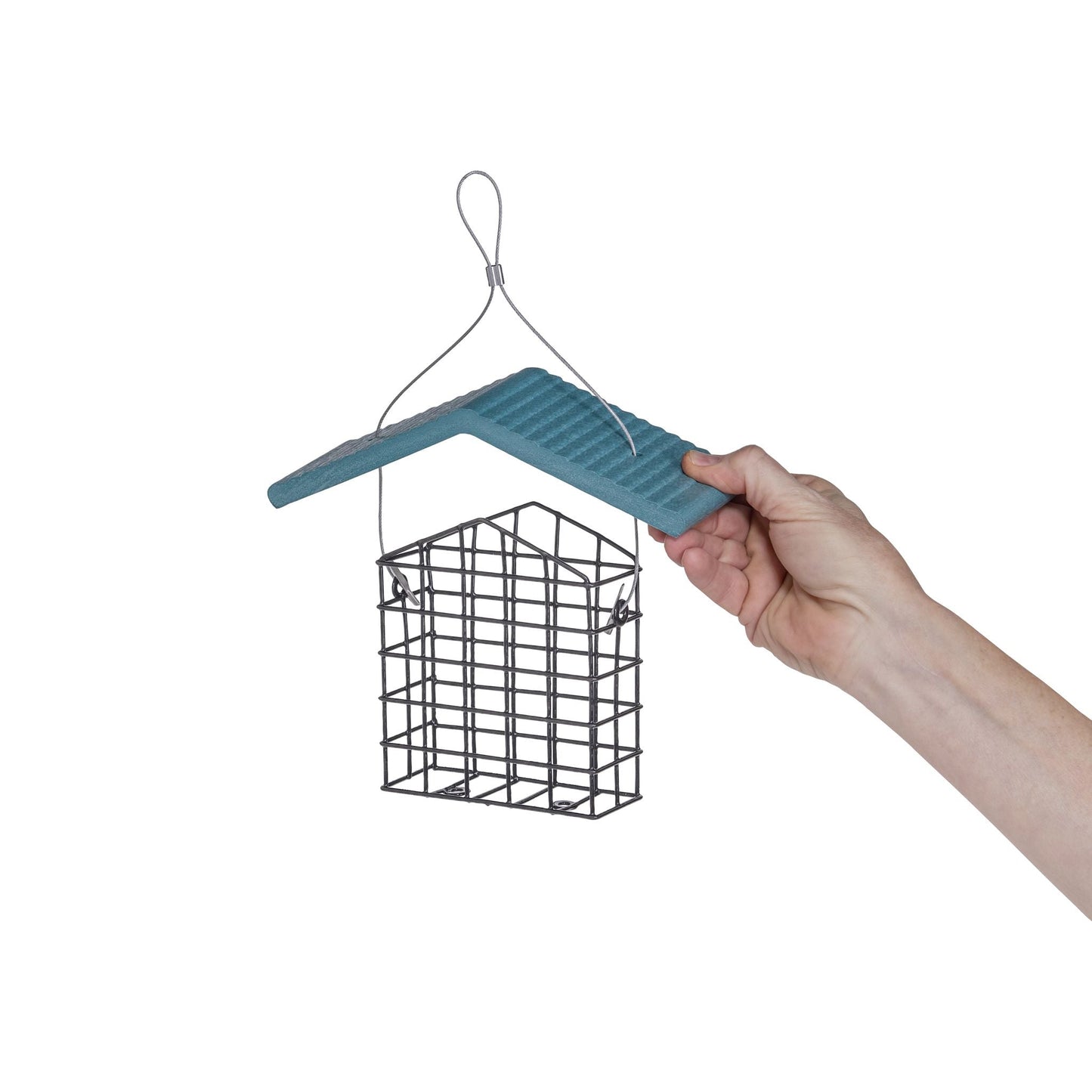 Single Suet Feeder with Recycled Lake Blue Roof