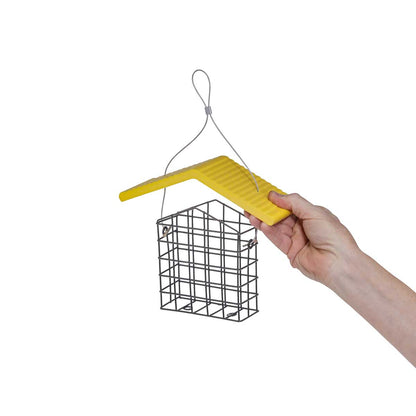 Single Suet Feeder with Recycled Yellow Roof