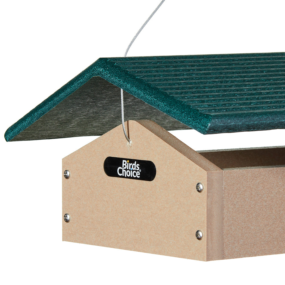 Suet Feeder Upside Down for Two Cakes in Taupe and Green Recycled Plastic - Birds Choice