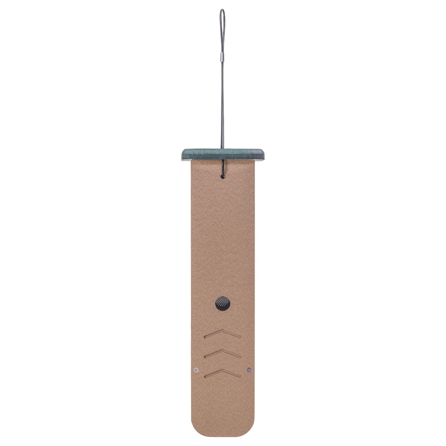 Woodpecker Feeder in Taupe and Green Recycled Plastic