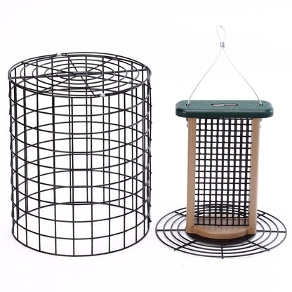 Squirrel Proof 13" Suet Bird Feeder for 2 Cakes with Wire Cage in Recycled Plastic - Birds Choice