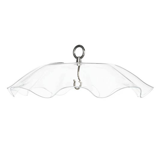 Clear Protective Cover for Hanging Bird Feeder with Scalloped Edges