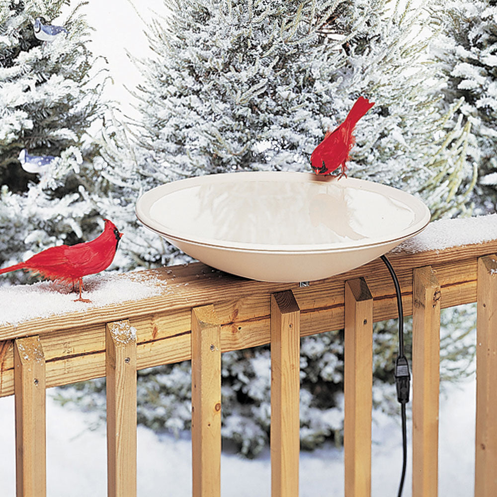 20" Heated Bird Bath with Deck Mount Bracket - Birds Choice