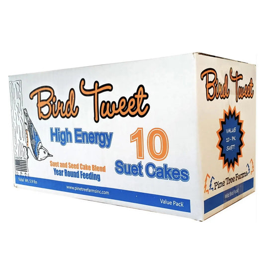 Pine Tree Farms Bird Tweet High Energy Suet & Seed Cake - Value Pack of 10 - Birds Choice