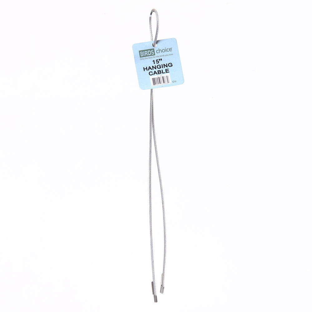 Silver Bird Feeder Push In Hanging Cable 15" - Birds Choice