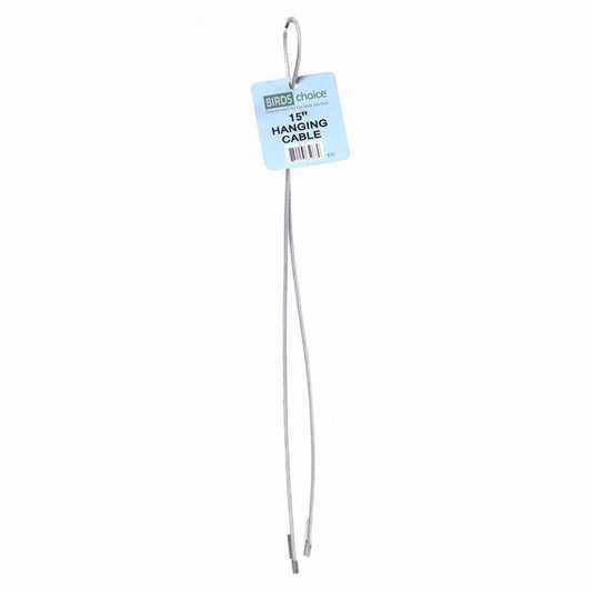 Silver Bird Feeder Push In Hanging Cable 15" - Birds Choice