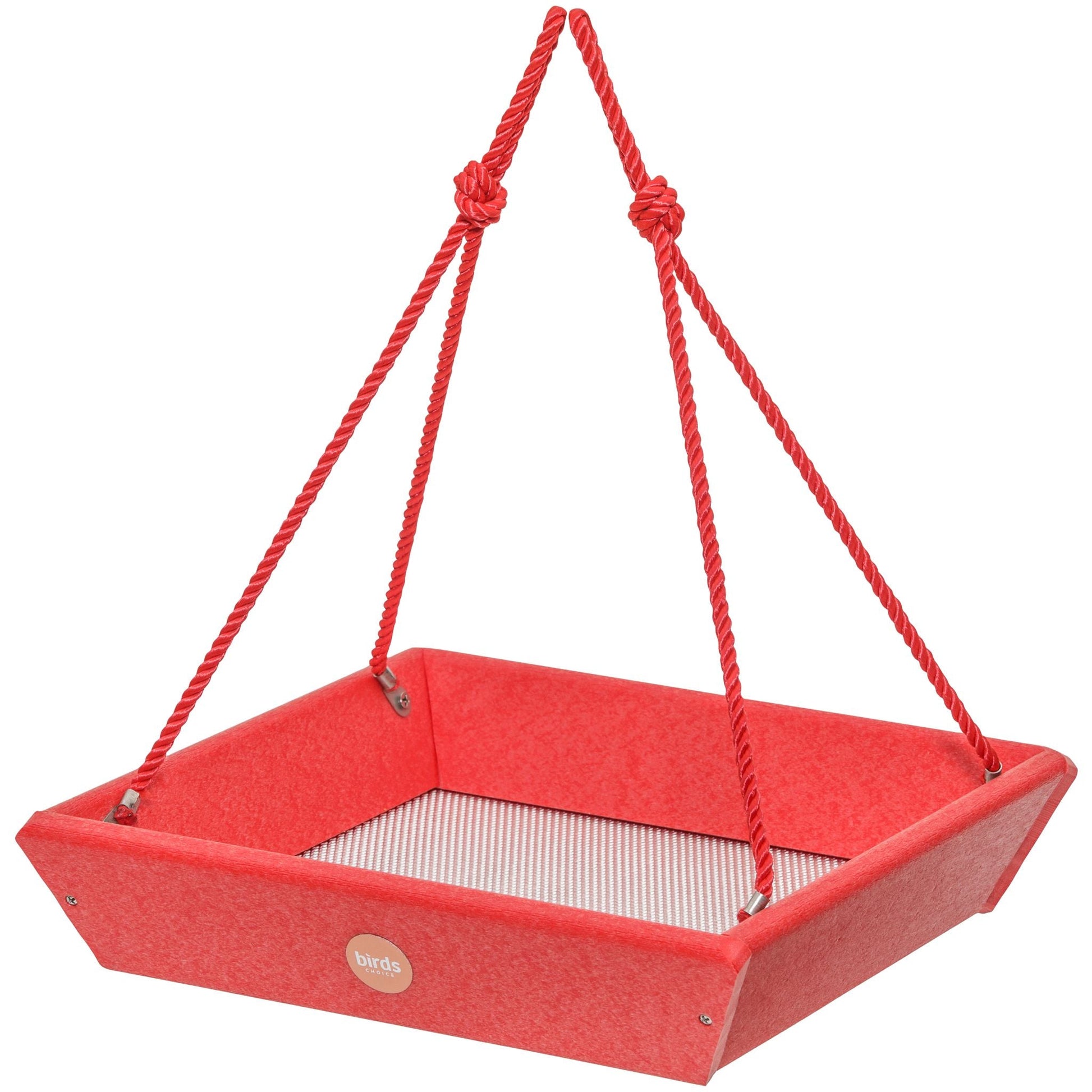 Hanging Tray Bird Feeder Color Pop Collection in Red Recycled Plastic - Birds Choice