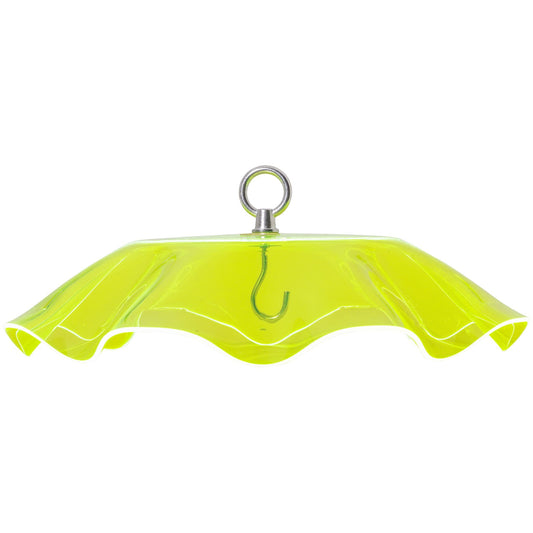 Fluorescent Green Protective Cover for Hanging Bird Feeder with Scalloped Edges - Birds Choice