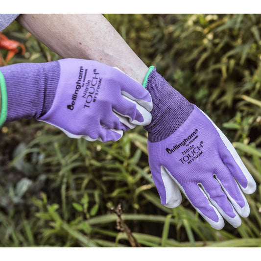 Nitrile Touch Gardening Gloves Assorted Color Size Medium - Birds Choice