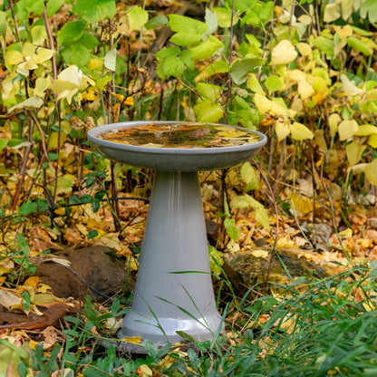 Ohio Stoneware Bird Bath in Gray Made in USA