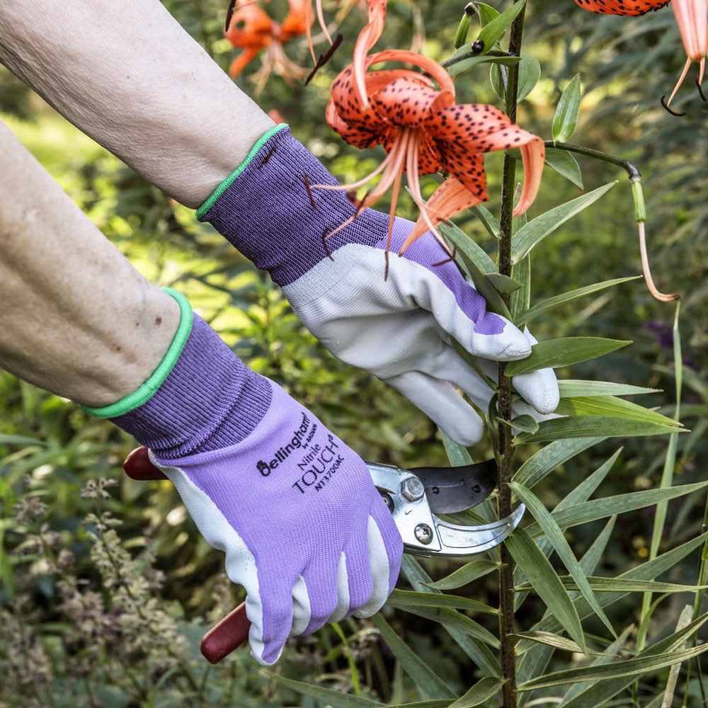 size small gardening gloves Nitrile Tough Gardening Gloves Assorted Color Size Small – Backyard Nature Products