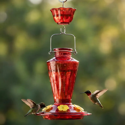 Kingsyard 16oz Glass Hummingbird Feeder with Ant & Bee Proof