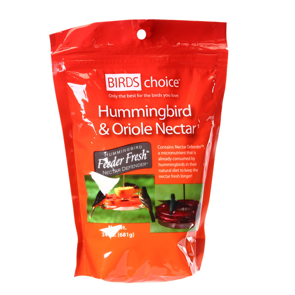 Hummingbird and Oriole Nectar with Nectar Defender 24 oz. Resealable Pouch - Birds Choice