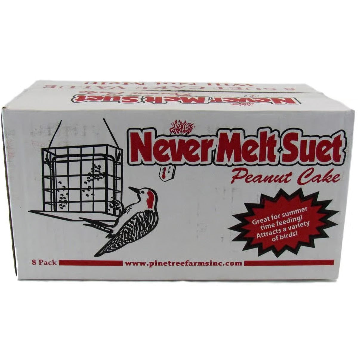 Pine Tree Farms Never-Melt Peanut Suet Cake 12oz. - Value Pack of 8