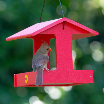 Recycled Plastic Fly-Thru Feeder in Red