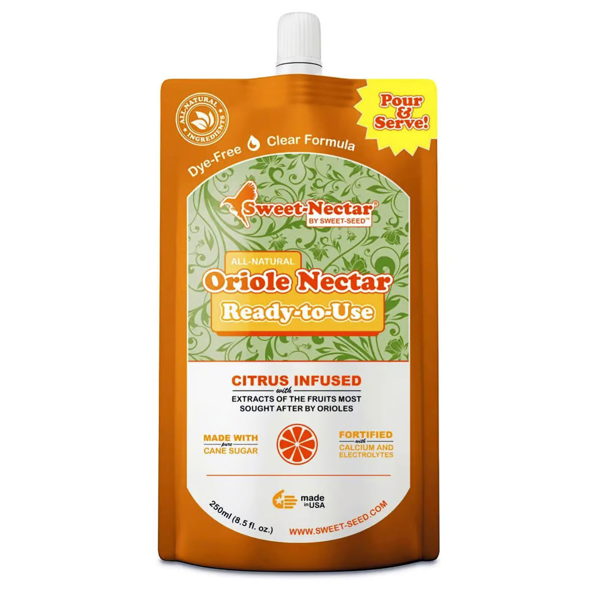 Sweet-Seed Oriole Nectar, Ready to Use, 250ml, Case Pack of 12 - Birds Choice