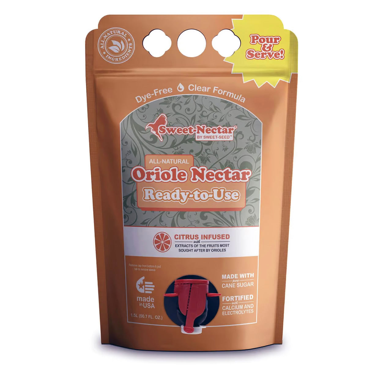 Sweet-Seed Oriole Nectar, Ready to Use, 1.5L, Case Pack of 4 - Birds Choice