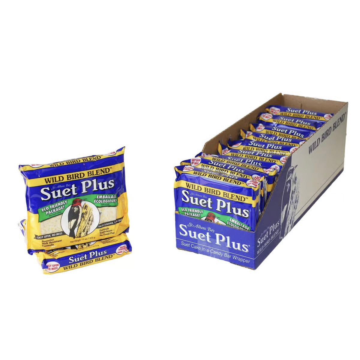 St. Albans Bay Suet Plus Wild Bird Blend Suet Wild Bird Food - Case of 12 Cakes - Birds Choice