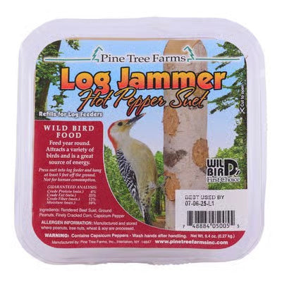 Pine Tree Farms Log Jammer Hot Pepper Suet Plugs - Case of 12