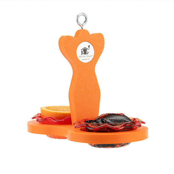 Oriole Mini Trio 2 Cup Hanging Feeder in Orange - Birds Choice