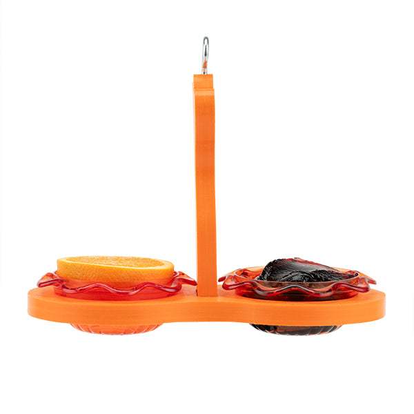 Oriole Mini Trio 2 Cup Hanging Feeder in Orange - Birds Choice