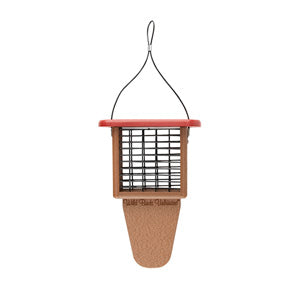 EcoTough Single Tail Prop Suet Feeder with Red Roof - Birds Choice