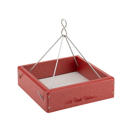 EcoTough Small Hanging Tray in Red Recycled Plastic - Birds Choice