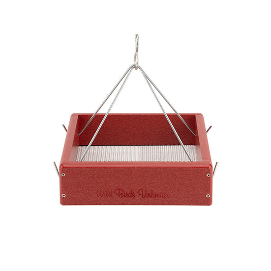 EcoTough Small Hanging Tray in Red Recycled Plastic - Birds Choice