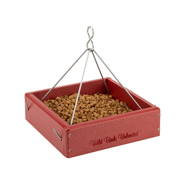 EcoTough Small Hanging Tray in Red Recycled Plastic - Birds Choice