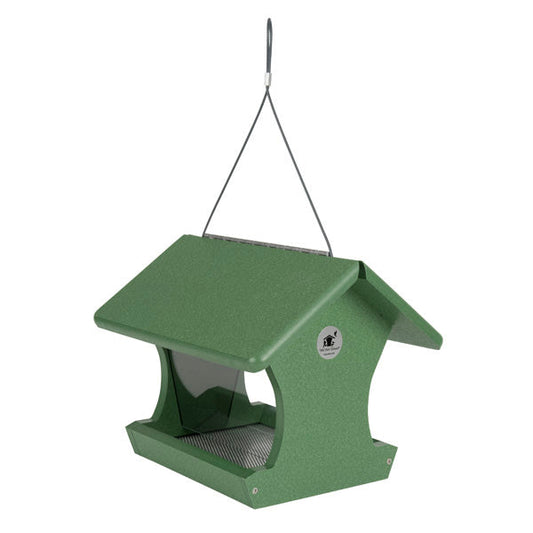 Retro Vintage Hopper Feeder in Vineyard Green Recycled Plastic - Birds Choice