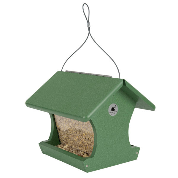 Retro Vintage Hopper Feeder in Vineyard Green Recycled Plastic - Birds Choice