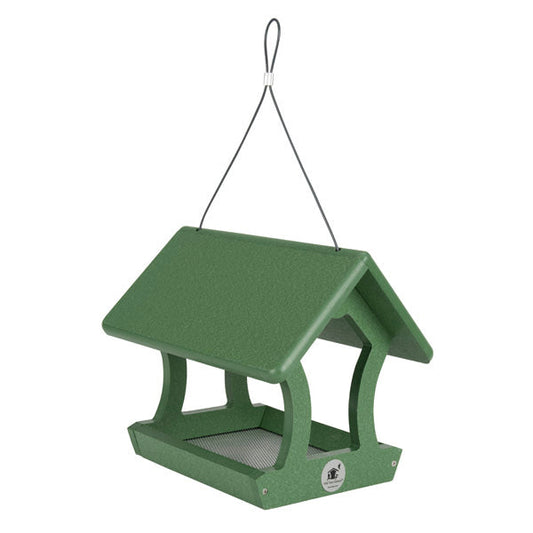 Retro Vintage Hanging Fly Thru Feeder in Vineyard Green Recycled Plastic - Birds Choice