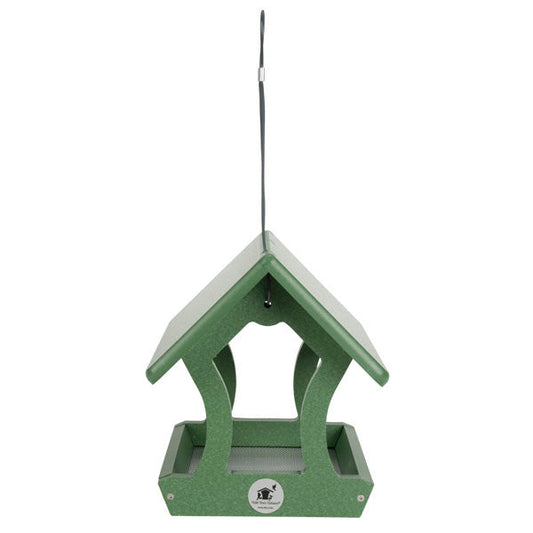 Retro Vintage Hanging Fly Thru Feeder in Vineyard Green Recycled Plastic - Birds Choice