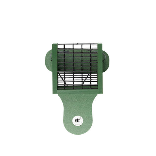 Retro Vintage Tail Prop Suet Feeder in Vineyard Green Recycled Plastic - Birds Choice